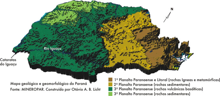 Mapa estilizado do Paraná