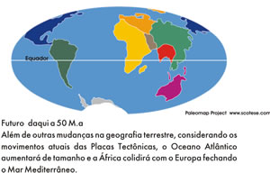 Projeção de como será o mapa do mundo daqui a 50 milhões de anos