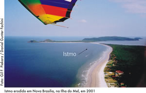 Imagem do istmo da Ilha do Mel