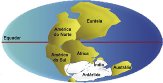 Mapa do mundo a 306 milhões de anos atrás