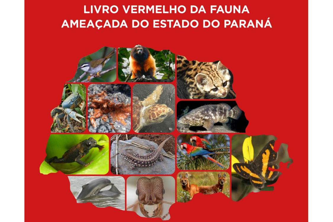 Foto da capa do livro vermelho da fauna do Paraná