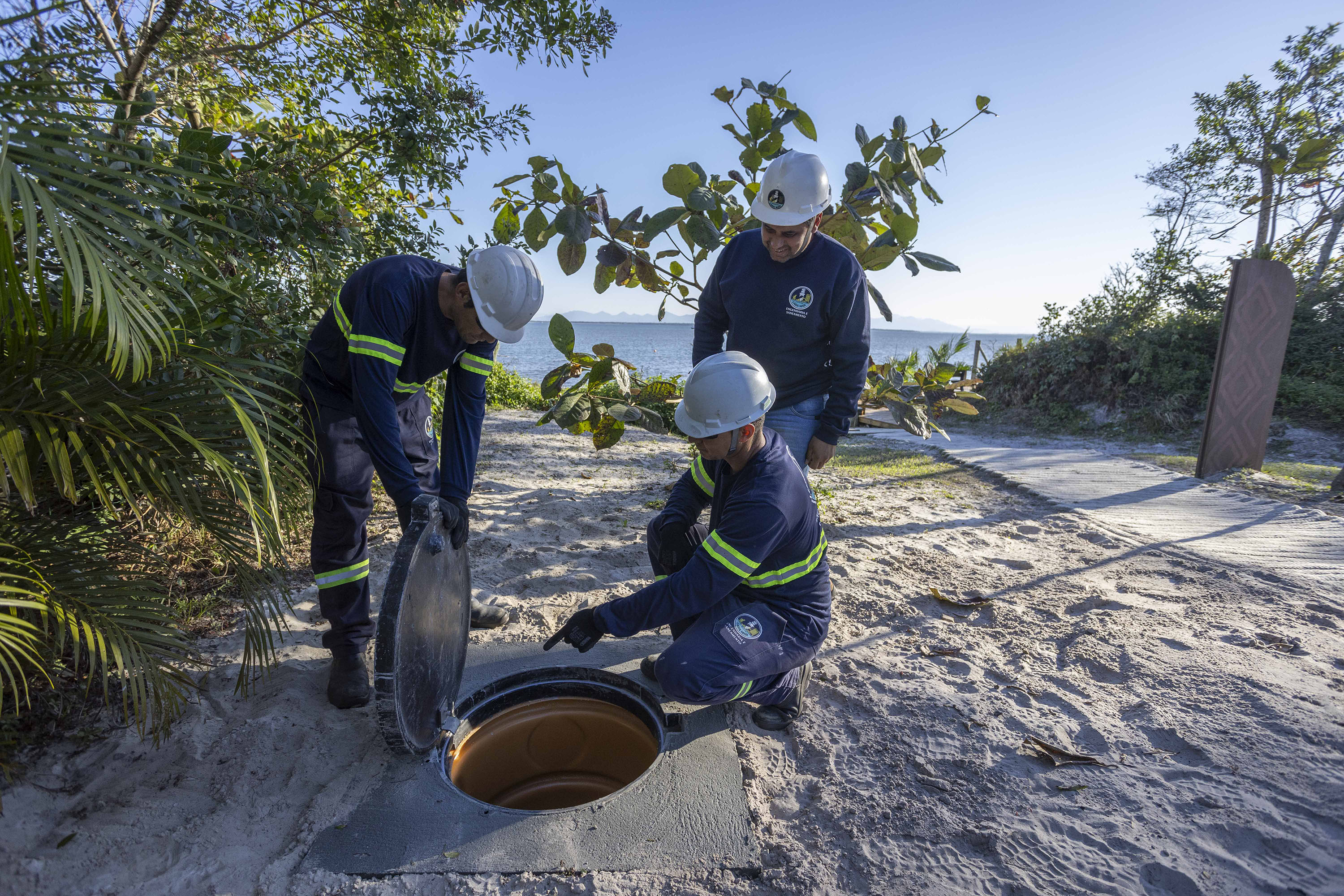 Foto de obras de saneamento