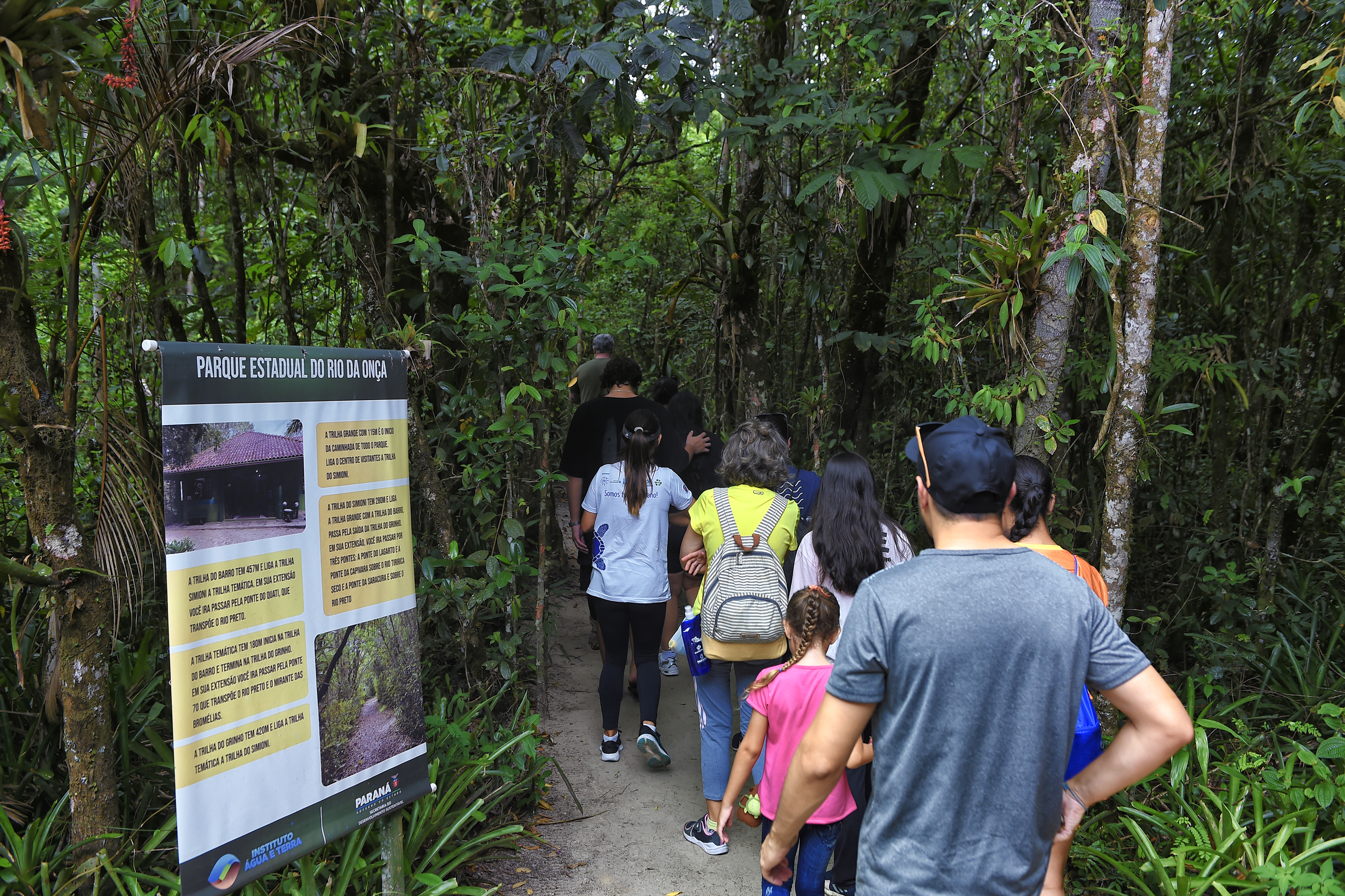 Foto de visitantes no Parque Estadual Rio da Onça