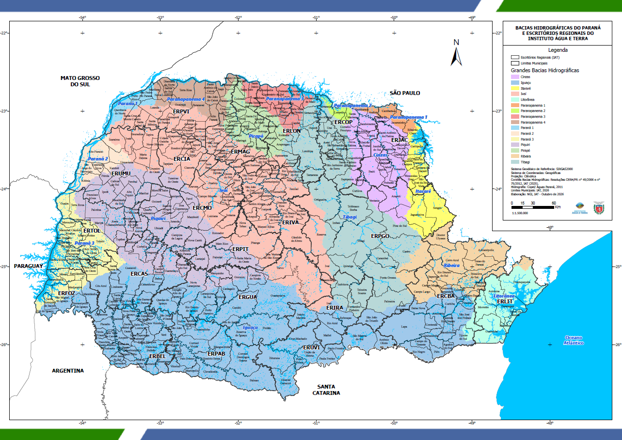 Mapa Bacias Hidrográficas Paraná