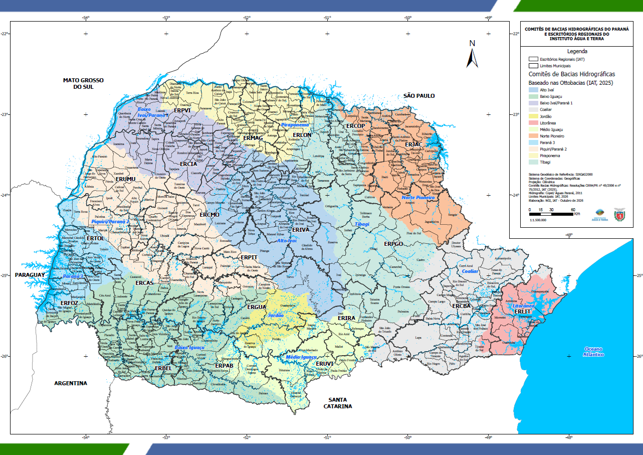Mapa Comite de Bacias Hidrográficas