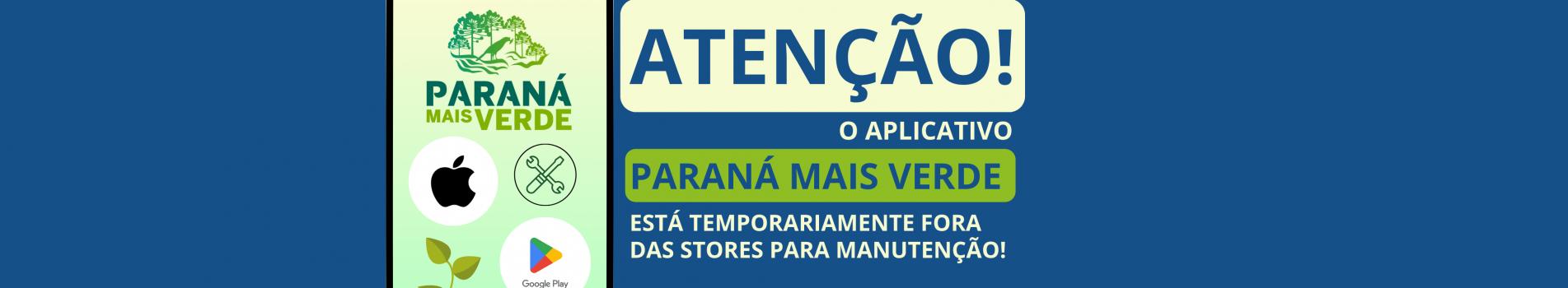 aviso do aplicativo parana mais verde