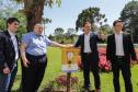 O governador do Paraná, Carlos Massa Ratinho Junior, inaugura o jardim de colmeias de abelhas nativas e a horta orgânica no Palácio Iguaçu.