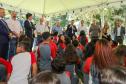 O governador do Paraná, Carlos Massa Ratinho Junior, inaugura o jardim de colmeias de abelhas nativas e a horta orgânica no Palácio Iguaçu.