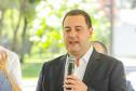 O governador do Paraná, Carlos Massa Ratinho Junior, inaugura o jardim de colmeias de abelhas nativas e a horta orgânica no Palácio Iguaçu.