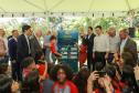 O governador do Paraná, Carlos Massa Ratinho Junior, inaugura o jardim de colmeias de abelhas nativas e a horta orgânica no Palácio Iguaçu.