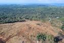 Foto aérea de área desmatada