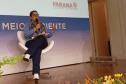 Foto de Letícia Salomão, durante painel de segurança no turismo
