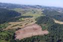 Foto aérea de área desmatada