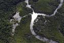 Foto aérea de rio cercado por vegetação