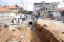 Obras de micro e macrodrenagem no municipio de Matinhos, que vão acabar com as enchentes e alagamentos nas ruas.. secretário do IAT Everton Luiz da Costa Souza deu coletiva para a imprensa no local das obras na praia de Caioba.