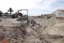 Obras de micro e macrodrenagem no municipio de Matinhos, que vão acabar com as enchentes e alagamentos nas ruas.. secretário do IAT Everton Luiz da Costa Souza deu coletiva para a imprensa no local das obras na praia de Caioba.