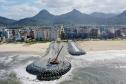 Trator na construção da praia