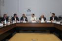 Curitiba, 18 de setembro de 2023 - O governador Carlos Massa Ratinha Jr., ao lado do ministro da Integração e do Desenvolvimento Regional, Waldez Góes, e do diretor da Agência Nacional das Águas, Felipe de Mello S. Cunha, assina o Termo de Adesão ao Pacto pela Governança da Água.