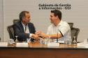 Curitiba, 18 de setembro de 2023 - O governador Carlos Massa Ratinha Jr., ao lado do ministro da Integração e do Desenvolvimento Regional, Waldez Góes, e do diretor da Agência Nacional das Águas, Felipe de Mello S. Cunha, assina o Termo de Adesão ao Pacto pela Governança da Água.