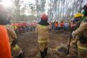 Foto de voluntários durante exercício de capacitação de brigadistas