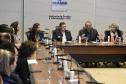 Foto de autoridades durante lançamento do PEM