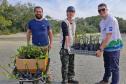 Foto de voluntários durante plantio de mudas