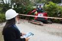 Foto de obras de saneamento da Ilha do Mel