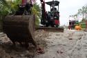 Foto de obras de saneamento da Ilha do Mel