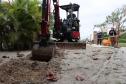 Foto de obras de saneamento da Ilha do Mel