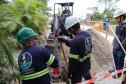 Foto de obras de saneamento da Ilha do Mel