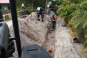 Foto de obras de saneamento da Ilha do Mel