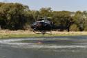 Foto de operação de queimada controlada no parque do Cerrado