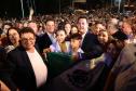 Foto de cerimônia da inauguração da Ponte de Guaratuba