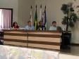 Mesa de abertura e diálogo: Cristhiane Okawa, João Lech Samek, Maurício Aparecido da Silva e Bruno Tonel Otsuka, enquanto Aída Andreazza apresenta proposta de enquadramento ao público.