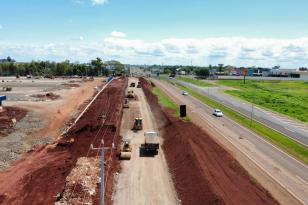 Foto de obras do Porto Seco de Foz do Iguaçu