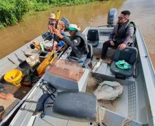 Operação do IAT no Rio Paraná busca combater a prática da pesca ilegal. Foram recolhidos materiais proibidos e aplicadas multas
