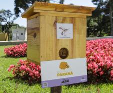 O governador do Paraná, Carlos Massa Ratinho Junior, inaugura o jardim de colmeias de abelhas nativas e a horta orgânica no Palácio Iguaçu.