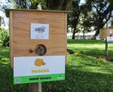 O governador do Paraná, Carlos Massa Ratinho Junior, inaugura o jardim de colmeias de abelhas nativas e a horta orgânica no Palácio Iguaçu.