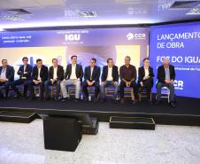 O governador Carlos Massa Ratinho Junior participou nesta terça-feira (19) do evento de início das obras de ampliação do Aeroporto Internacional de Foz do Iguaçu – Cataratas, no Oeste.