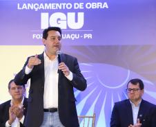O governador Carlos Massa Ratinho Junior participou nesta terça-feira (19) do evento de início das obras de ampliação do Aeroporto Internacional de Foz do Iguaçu – Cataratas, no Oeste.