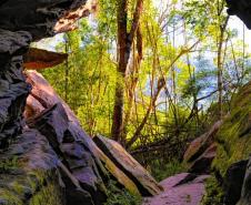 Saída de uma caverna do Parque Estadual do Monge