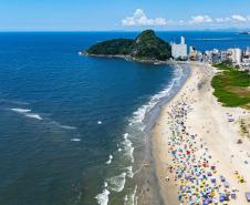 Foto aérea do litoral paranaense
