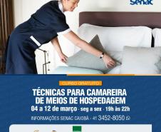 ANÚNCIO VAGA DE CURSO PARA TECNICA EM HOSPEDAGEM