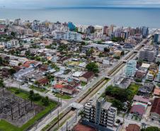 VISTA AÉREA DO PERÍMETRO URBANO LITORANEO PARANAENSE