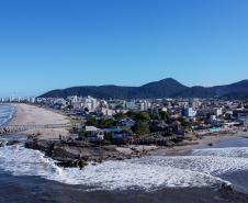 vista aérea obras em matinhos 