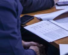 Foto da reunião de indenização da Petrobras