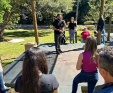 Foto de curso de manejo serpentes no Parque Lago Azul