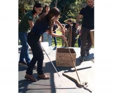 Foto de curso de manejo serpentes no Parque Lago Azul