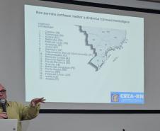Foto de evento de apresentação de obras de engorda de orla
