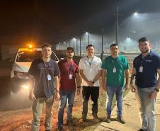 Foto de equipe do IAT que combateu incêndio